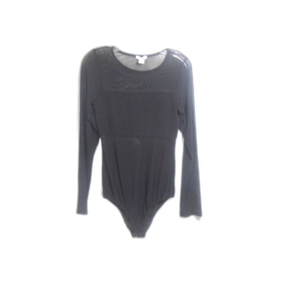 Bozzolo Mesh Y2K long sleeve black bodysuit Size Large - Picture 1 of 10